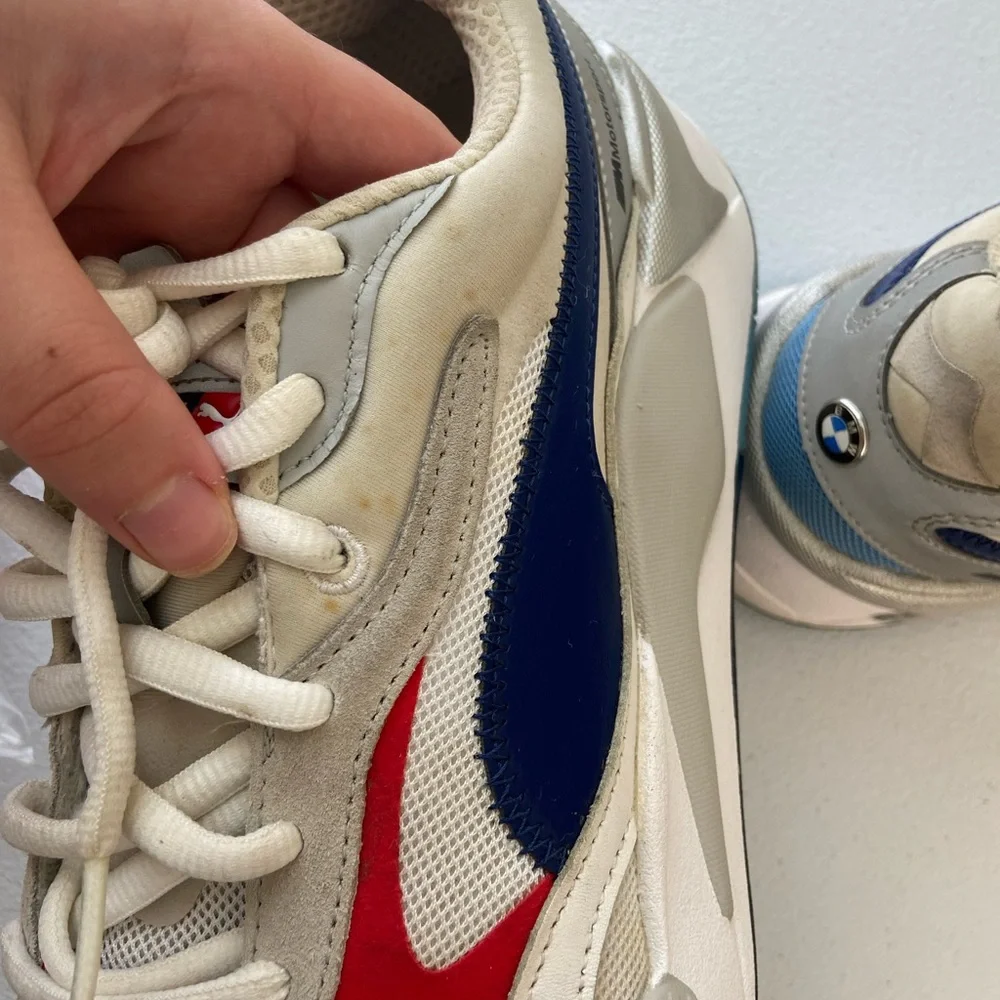 Puma men’s BMW Motorsport RS-X3 red blue white lace up running sneakers shoes 11